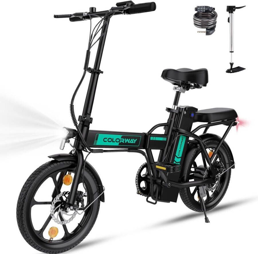 Hitway Colorway Elektrische Fiets BK5 Trendy 16 Inch City Commuter EBike met Afneembare 36V 8.4Ah Lithium Batterij Opvouwbaar E-Bike met 250W Motor IP54 Waterproof