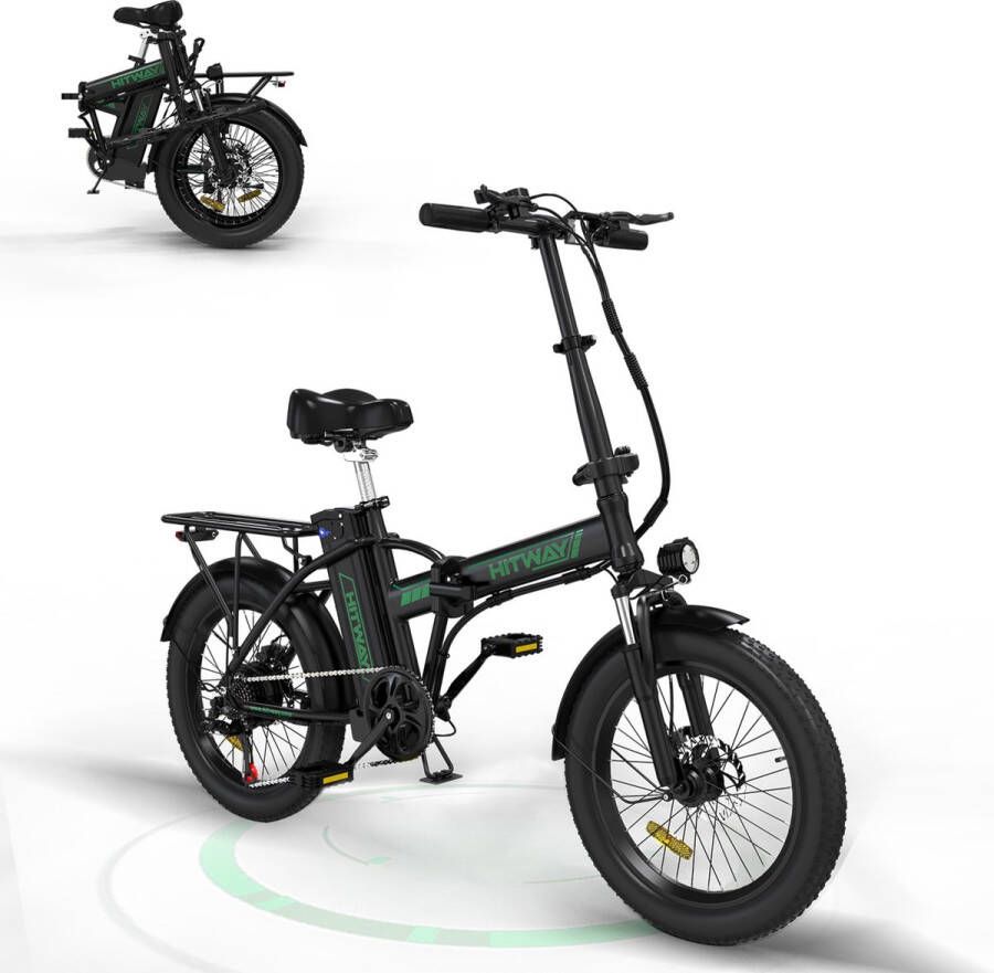 Hitway E-Bike Elektrische 250W Motor 1 2Ah 20 Inch 35-90km Shimano 7 versnellingen Opvouwbare cross-country mountainbike