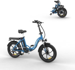 Hitway E-Bike Elektrische Fiets 20 Inch Fat Tire 250W Motor 11.2Ah 35-90km City EBike