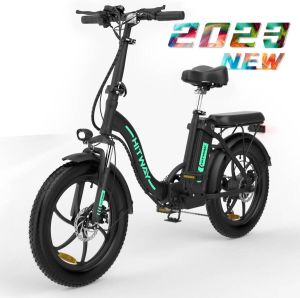 Hitway E-Bike Elektrische Fiets 20 Inch Fat Tire E-Bicycle Vouwfiets 250 W 11 2 Ah Accu Max. Bereik tot 35-90 km offroad-mountainbike met Shi o 7-versnellingen City EBike Groen zwart