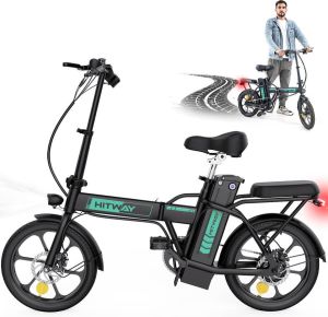 Hitway E Bike elektrische fiets vouwfiets 36V 8 4Ah accu 250W motor 25km u tot 35-70km 16 City EBike voor dames en heren E-fiets met slot