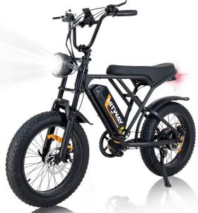 Hitway Elektrische Fatbike BK29 Electric Off-Road Bike E-bike 250W Motor 18Ah 20 Inch Zwart