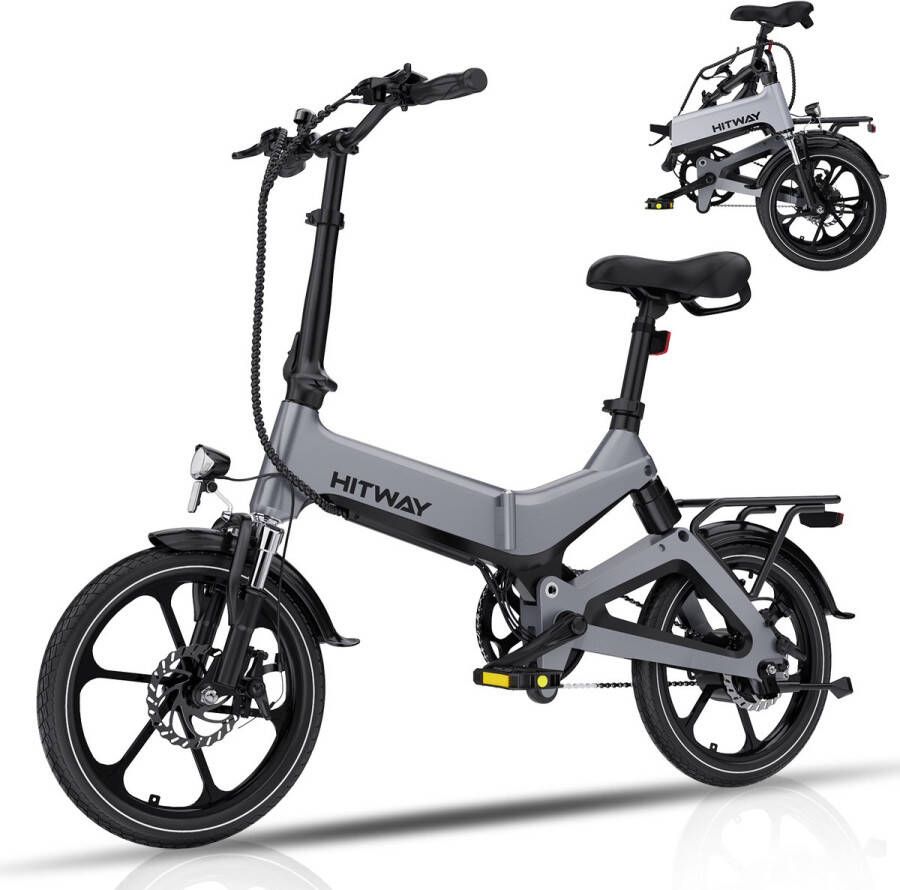Hitway Elektrische fiets 16 inch Opvouwbare E-bike met 7 8Ah 36V lithium-ionbatterij 35-70 km