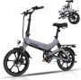 Hitway Elektrische fiets 16 inch Opvouwbare E-bike met 7 8Ah 36V lithium-ionbatterij 35-70 km - Thumbnail 1