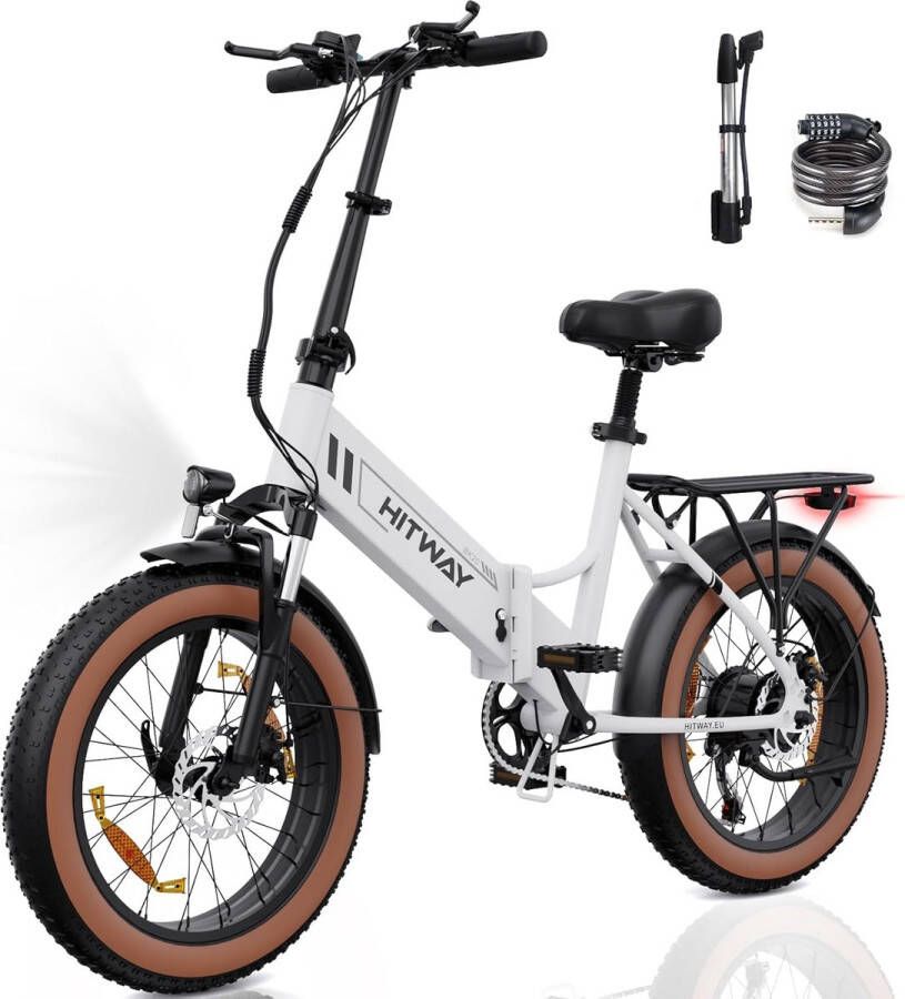 Hitway Elektrische Fiets 7 versnellingen 48V10.4Ah 25 km h wit