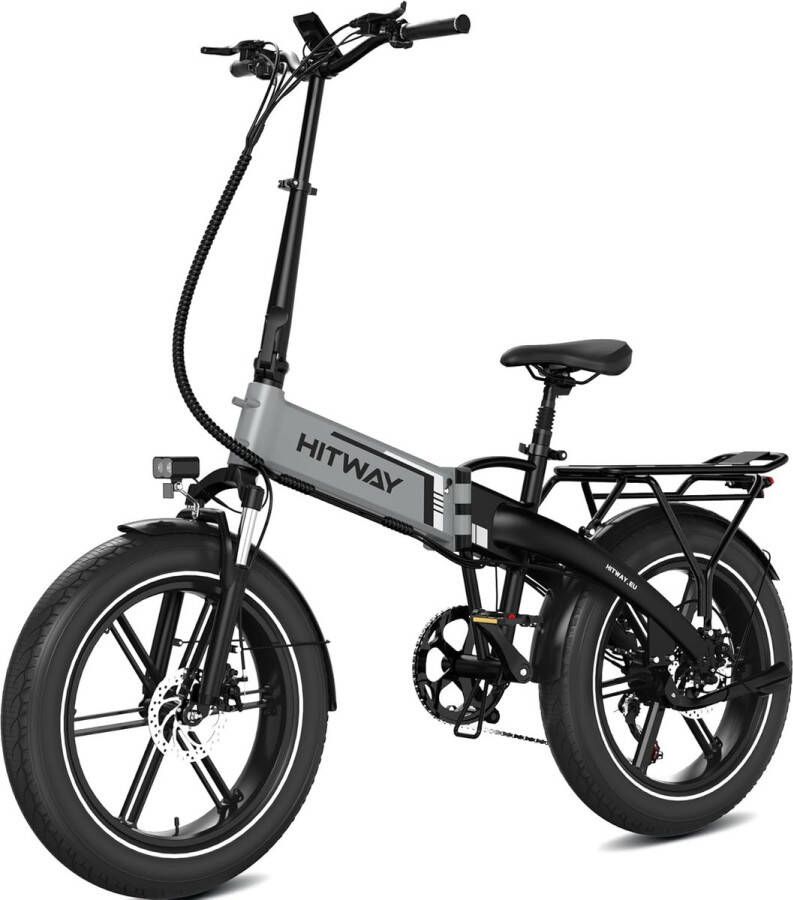 Hitway Elektrische Fiets BK10S1 20*4.0 Inch Fat Tire City Commuter EBike met Afneembare 48V 13Ah Lithium Batterij Opvouwbaar Mountain E-Bike met 250W Motor APP 7 Versnellingen IP54 Waterdicht