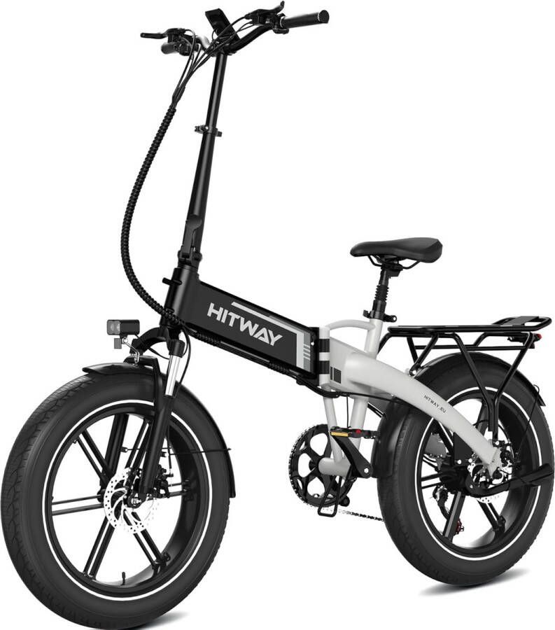 Hitway Elektrische Fiets BK10S1 20*4.0 Inch Fat Tire City Commuter EBike met Afneembare 48V 13Ah Lithium Batterij Opvouwbaar Mountain E-Bike met 250W Motor 7 Versnellingen IP54 Waterdicht