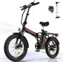 Hitway Elektrische Fiets BK11 E-bike 250W Motor Fat Tire 11 2Ah 20 Inch Zwart Oranje - Thumbnail 1