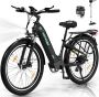 Hitway Elektrische Fiets BK16 Trendy 26*3.0 Inch City Commuter EBike met Afneembare 48V 18Ah Lithium Batterij Mountain E-Bike met 250W Motor 7 Versnellingen IP54 Waterdicht - Thumbnail 2