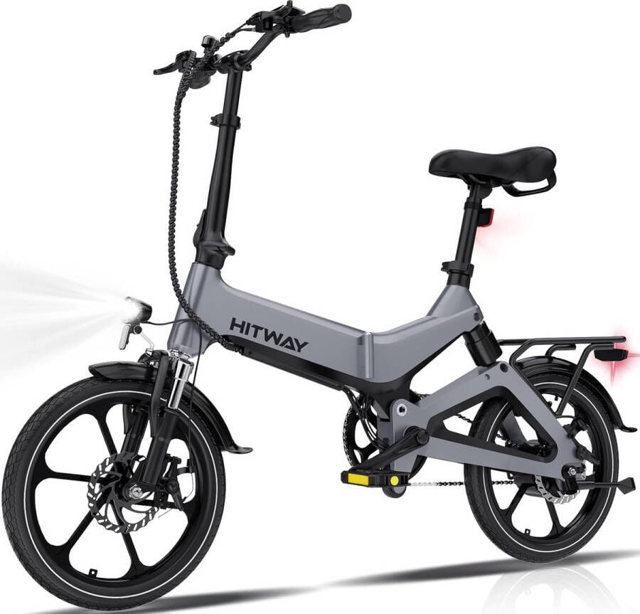 Hitway Elektrische Fiets BK2 16 Inch City Commuter EBike met Afneembare 36V 7.8Ah Lithium Batterij Opvouwbaar Mountain E-Bike met 250W Motor IP54 Waterdicht