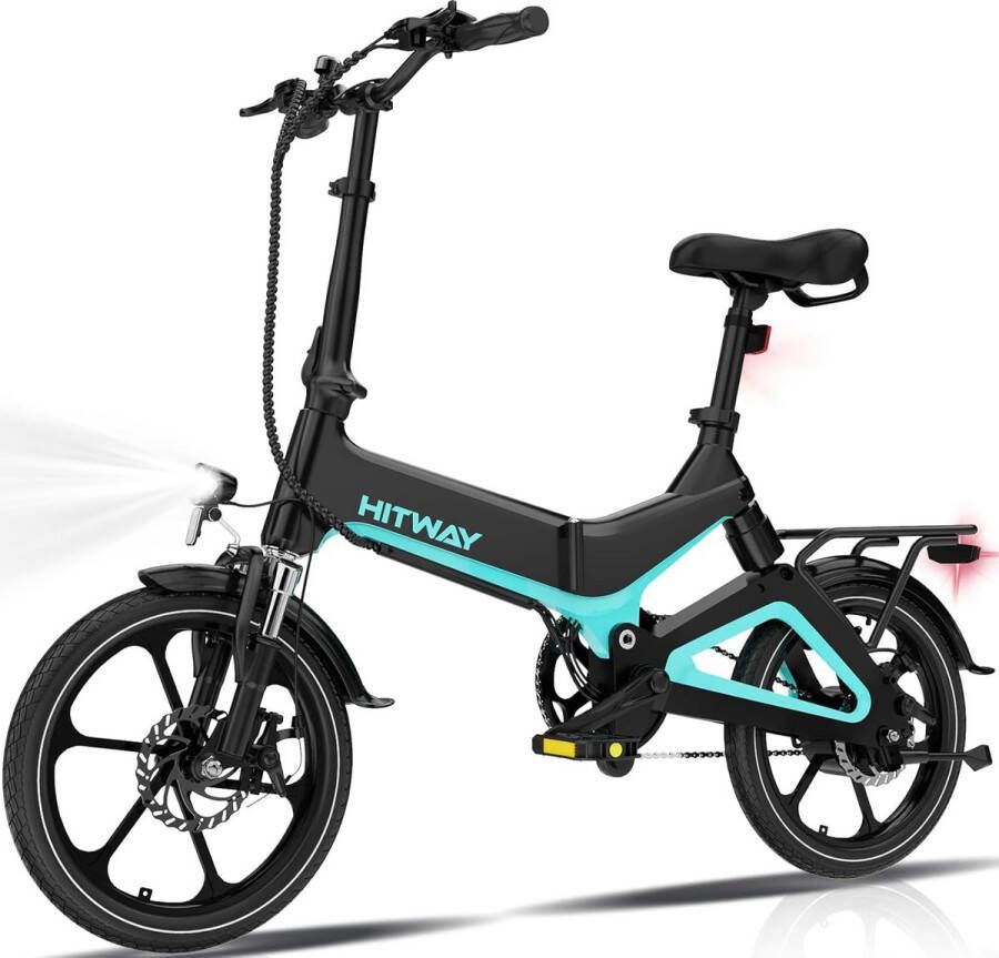 Hitway Elektrische Fiets BK2 Trendy 16 Inch City Commuter EBike met Afneembare 36V 7.8Ah Lithium Batterij Opvouwbaar Mountain E-Bike met 250W Motor IP54 Waterdicht - Foto 2