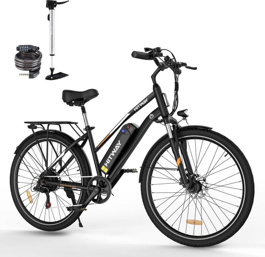 Hitway Elektrische Fiets BK27 28 Inch City Commuter EBike met Afneembare 36V 12Ah Lithium Batterij Mountain E-Bike met 250W Motor 7 Versnellingen IP54 Waterdicht