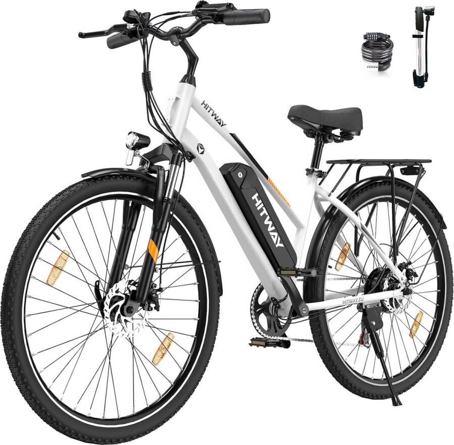 Hitway Elektrische Fiets BK27 28 Inch City Commuter EBike met Afneembare 36V 12Ah Lithium Batterij Mountain E-Bike met 250W Motor 7 Versnellingen IP54 Waterdicht