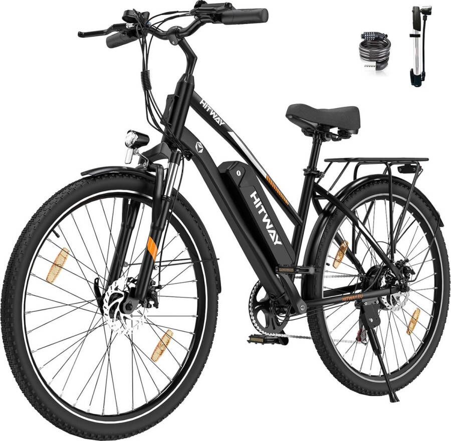 Hitway Elektrische Fiets BK27 28 Inch City Commuter EBike met Afneembare 36V 12Ah Lithium Batterij Mountain E-Bike met 250W Motor 7 Versnellingen IP54 Waterdicht