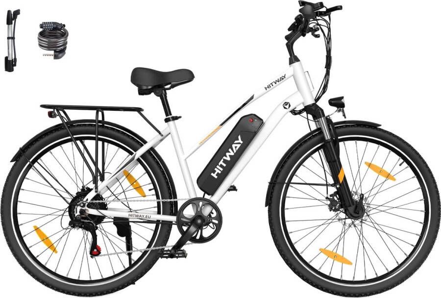 Hitway Elektrische Fiets BK27S 28 Inch City Commuter EBike met Afneembare 36V 13Ah Lithium Batterij Damesfiets E-Bike met 250W Motor 7 Versnellingen IP54 Waterdicht