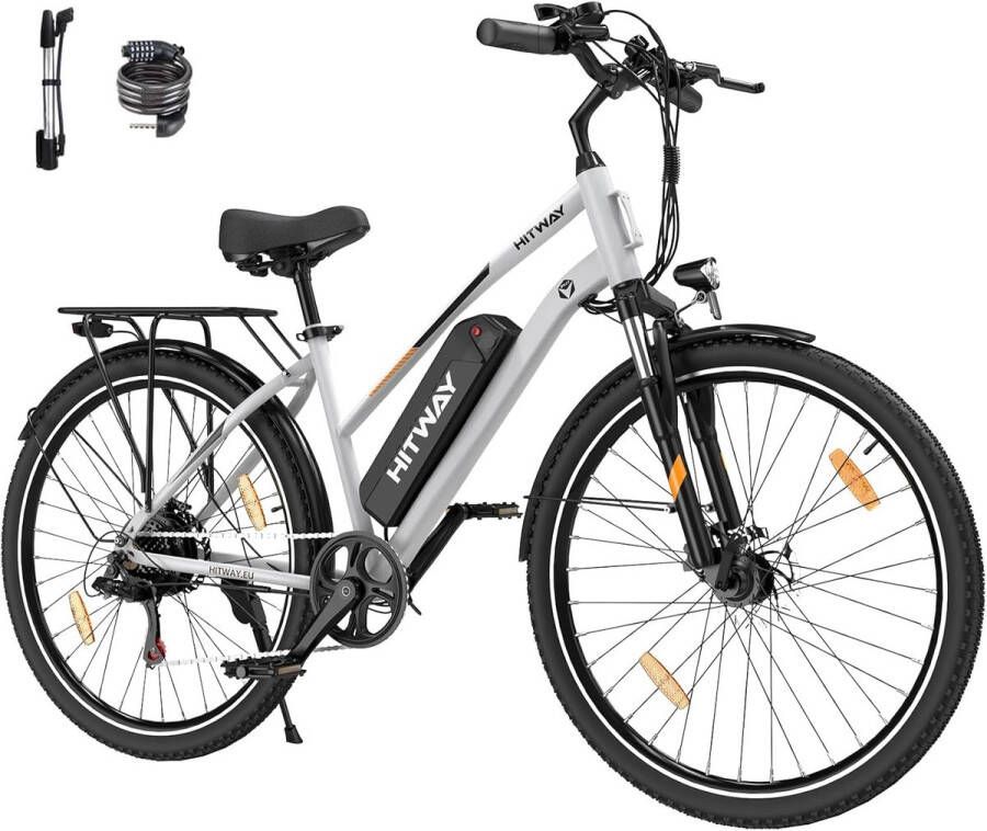 Hitway Elektrische Fiets BK27S Trendy 28 Inch City Commuter EBike met Afneembare 36V 13Ah Lithium Batterij Damesfiets E-Bike met 250W Motor 7 Versnellingen IP54 Waterdicht