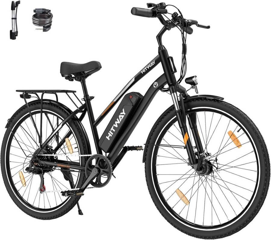Hitway Elektrische Fiets BK27S Trendy 28 Inch City Commuter EBike met Afneembare 36V 13Ah Lithium Batterij Damesfiets E-Bike met 250W Motor 7 Versnellingen IP54 Waterdicht