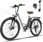 Hitway Elektrische Fiets BK31 Trendy 28 Inch City Commuter EBike met Afneembare 36V 13Ah Lithium Batterij Damesfiets E-Bike met 250W Motor 7 Versnellingen IP54 Waterdicht - Thumbnail 1