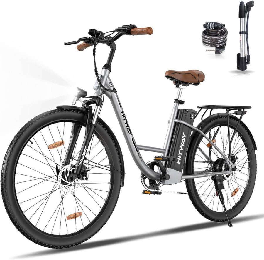 Hitway Elektrische Fiets BK31 Trendy 28 Inch City Commuter EBike met Afneembare 36V 13Ah Lithium Batterij Damesfiets E-Bike met 250W Motor 7 Versnellingen IP54 Waterdicht