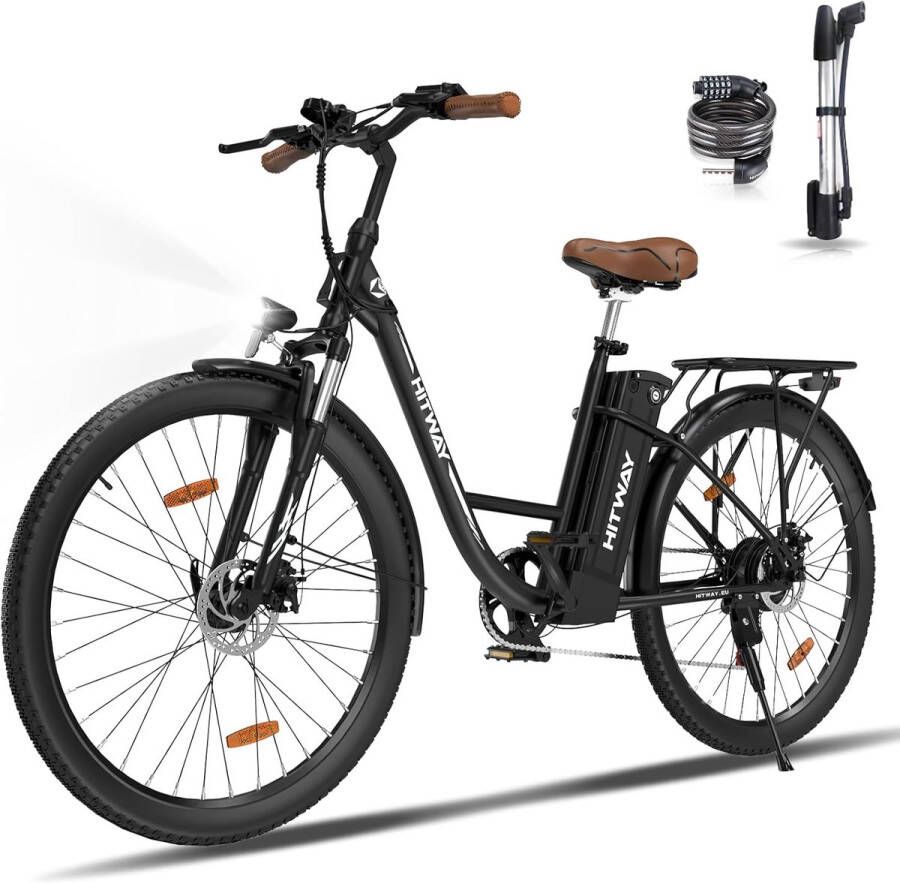 Hitway Elektrische Fiets BK31 Trendy 28 Inch City Commuter EBike met Afneembare 36V 13Ah Lithium Batterij Damesfiets E-Bike met 250W Motor 7 Versnellingen IP54 Waterdicht