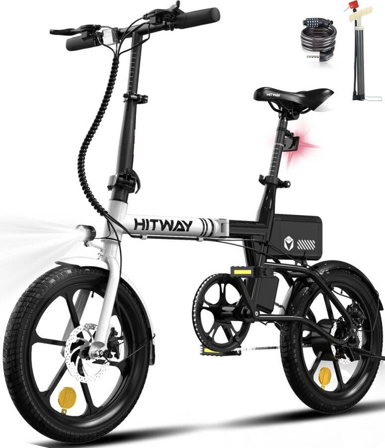 Hitway Elektrische Fiets BK35 16 Inch City Commuter EBike met Afneembare 36V 6Ah Lithium Batterij Opvouwbaar E-Bike met 250W Motor