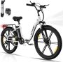 ECORUSH Elektrische Fiets ECO R2 20*4.0 Inch Fat Tire City Commuter EBike met Afneembare 48V 10.4Ah Lithium Batterij Mountain E-Bike met 250W Motor 7 Versnellingen IP54 Waterdicht - Thumbnail 2