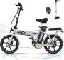 Hitway Elektrische Fiets BK5S Trendy 16 Inch City Commuter EBike met Afneembare 36V 10.4Ah Lithium Batterij Opvouwbaar E-Bike met 250W Motor IP54 Waterproof - Thumbnail 1