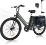 Hitway Elektrische Fiets BK8SP Trendy 26 Inch City Commuter EBike met Afneembare 36V 10.4Ah Lithium Batterij E-Bike met 250W Motor Damesfiets IP54 Waterdicht Met fietstas - Thumbnail 1