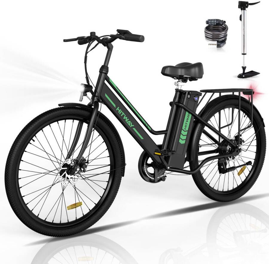 Hitway Elektrische Fiets BK8S Trendy 26 Inch City Commuter EBike met Afneembare Lithium Batterij E-Bike met 250W Motor Damesfiets IP54 Waterdicht