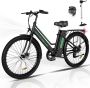 Hitway Elektrische Fiets BK8SP Trendy 26 Inch City Commuter EBike met Afneembare 36V 10.4Ah Lithium Batterij E-Bike met 250W Motor Damesfiets IP54 Waterdicht Met fietstas - Thumbnail 2