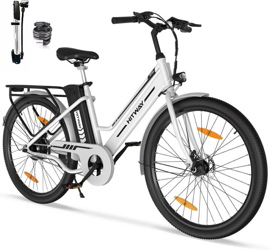 Hitway Elektrische Fiets BK8SP Trendy 26 Inch City Commuter EBike met Afneembare 36V 10.4Ah Lithium Batterij E-Bike met 250W Motor Damesfiets IP54 Waterdicht