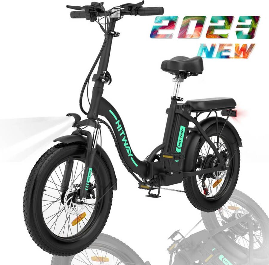 Hitway E Bike Elektrische Fiets 20 Inch Fat Tire E Bicycle Vouwfiets 250 W 36 V 11 2 Ah Accu Max. Bereik tot 35 90 km offroad mountainbike met Shimano 7 versnellingen City EBike met slot