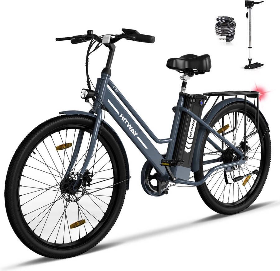 Hitway Elektrische fiets E-BIKE 26 inch 250 W motor Tot 35-70 km Blauw