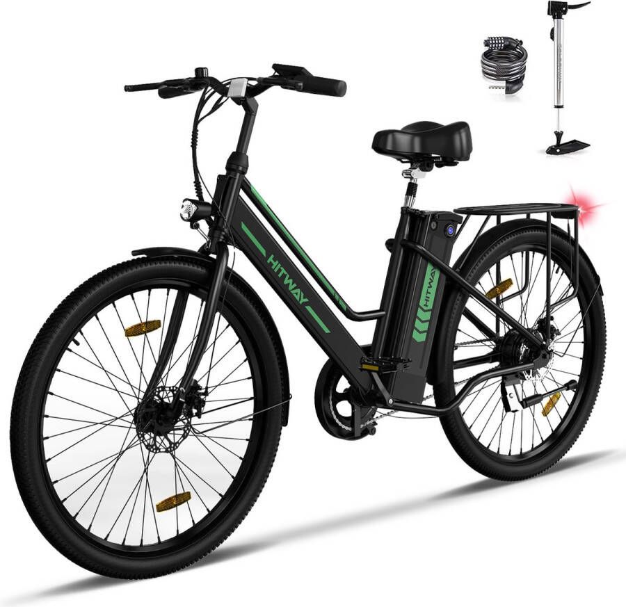 Hitway Elektrische fiets E-BIKE 26 inch 250 W motor Tot 35-70 km zwart