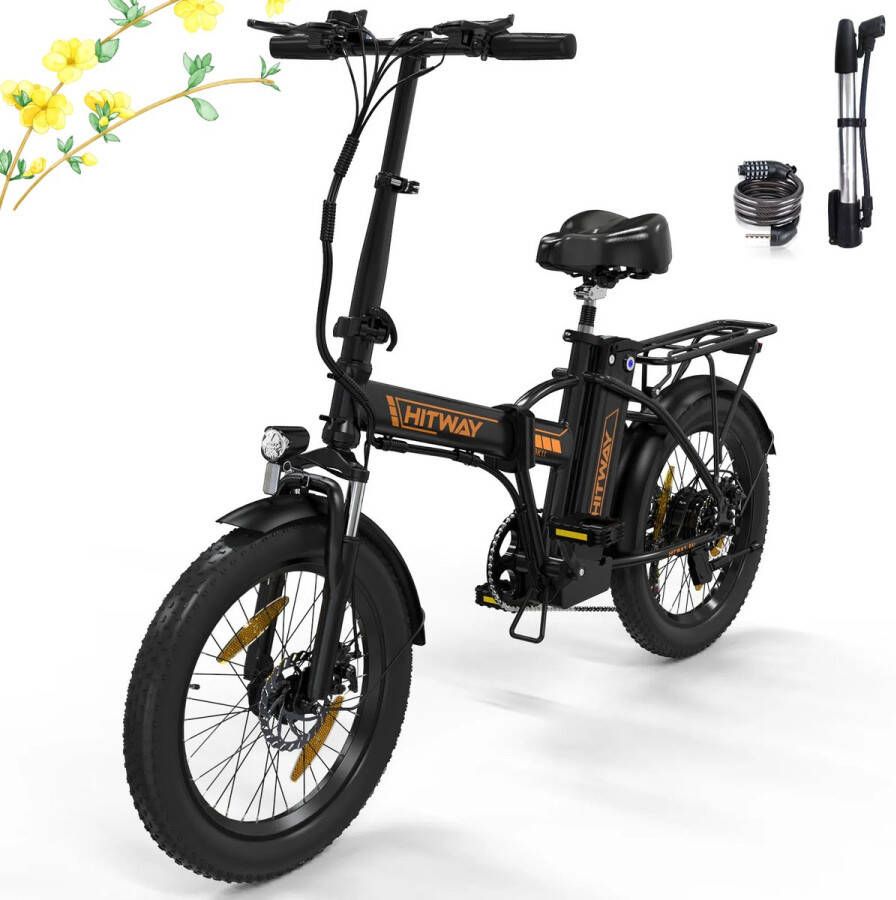 Hitway Elektrische Fiets E-Bike Opvouwbaar 20 Inch City Commuter EBike-7 Versnellingen IP54 Waterdicht Geel