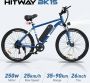 Hitway Elektrische fiets Ebike 26 inch 11.2 Ah tot 35-90 km 7 versnellingen Blauw - Thumbnail 1