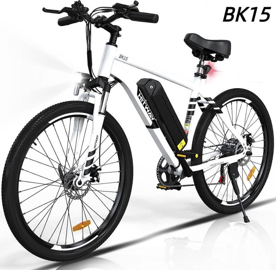 Hitway Elektrische fiets Ebike 26 inch 11.2 Ah tot 35-90 km 7 versnellingen Wit
