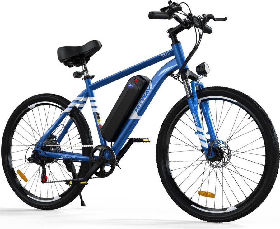 Hitway Elektrische fiets Ebike 26 inch 12 Ah tot 35-90 km 7 versnellingen Blauw