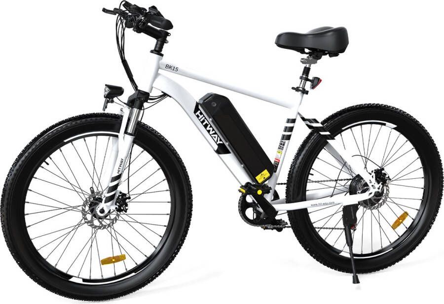Hitway Elektrische fiets Ebike 26*3.0 48V15AH tot 35-90 km 7 versnellingen Wit