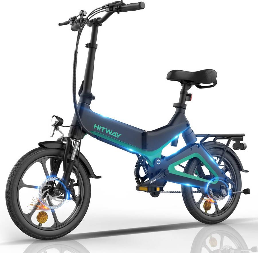 Hitway elektrische fiets e-bike 16 e-bike 7.5Ah 250W max. 25 km u City EBike voor en