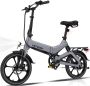 Hitway Elektrische Fiets BK2 Trendy 16 Inch City Commuter EBike met Afneembare 36V 7.8Ah Lithium Batterij Opvouwbaar Mountain E-Bike met 250W Motor IP54 Waterdicht - Thumbnail 2