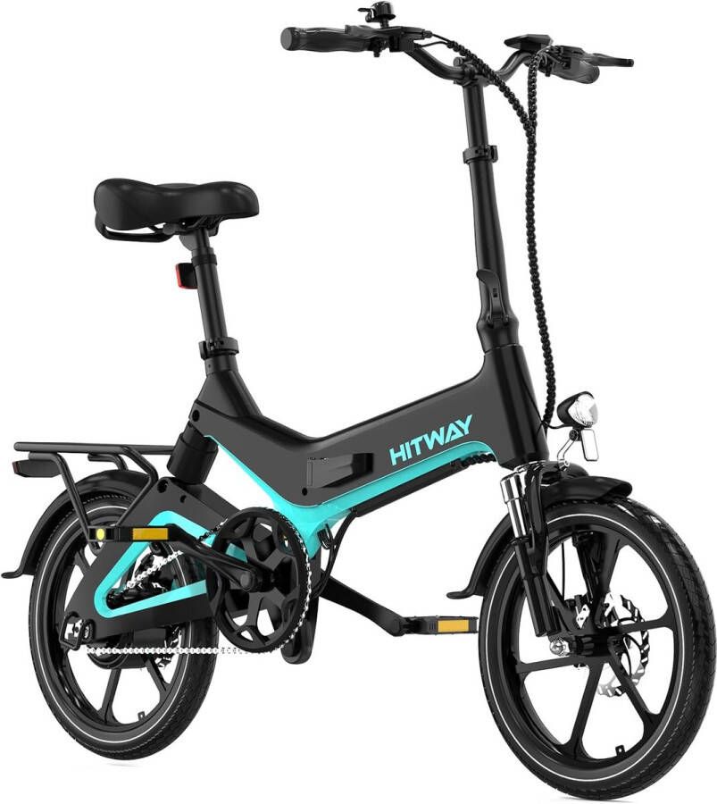Hitway Elektrische Fiets BK2 Trendy 16 Inch City Commuter EBike met Afneembare 36V 7.8Ah Lithium Batterij Opvouwbaar Mountain E-Bike met 250W Motor IP54 Waterdicht