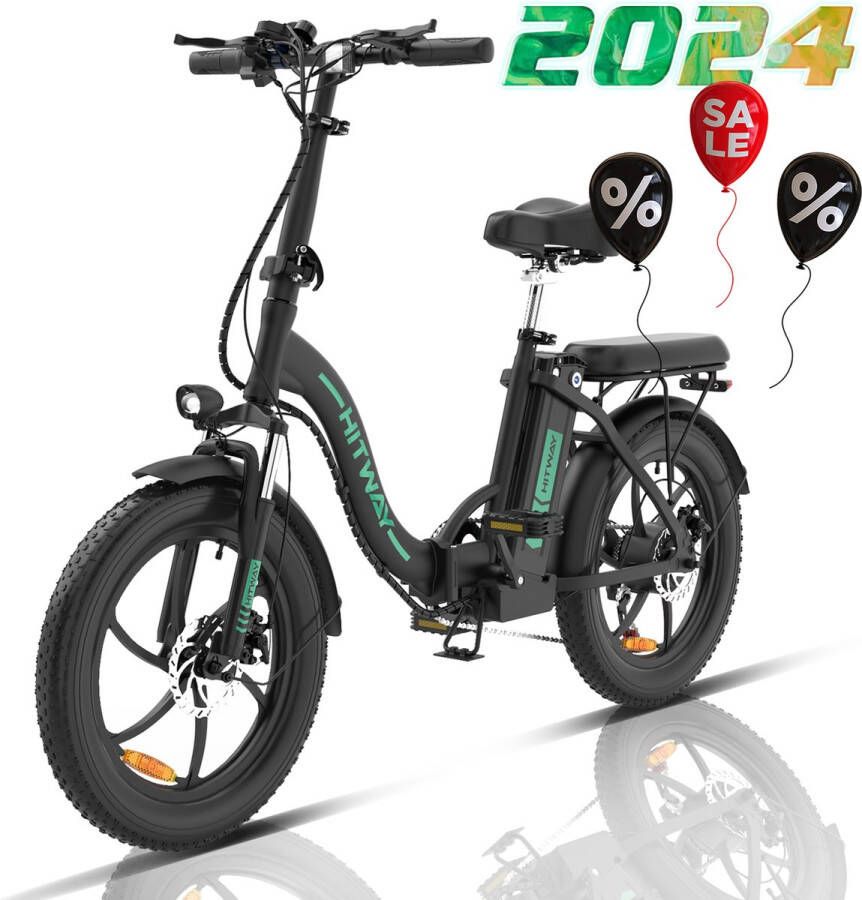 Hitway Elektrische Fiets Opvouwbare E-bike 20 Inch Fatbike 7 Versnellingen