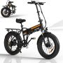 Hitway Fatbike – E-Fatbike – Opvouwbare Fatbike – Elektrische Fiets – Elektrische Fatbike 20 * 4.0 12Ah 36V Zwart - Thumbnail 2