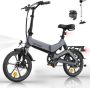 Hitway Elektrische Fiets BK2 Trendy 16 Inch City Commuter EBike met Afneembare 36V 7.8Ah Lithium Batterij Opvouwbaar Mountain E-Bike met 250W Motor IP54 Waterdicht - Thumbnail 1