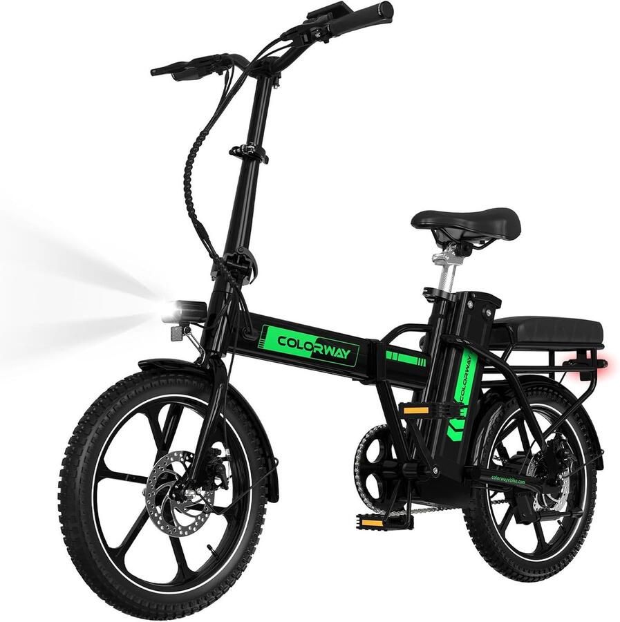 Colorway Elektrische Fiets BK5S 16 Inch City Commuter EBike met Afneembare 36V 12Ah Lithium Batterij Opvouwbaar E-Bike met 250W Motor IP54 Waterproof