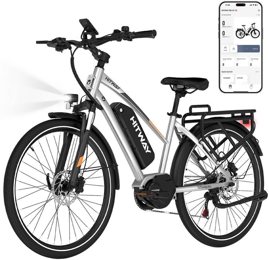 Hitway Elektrische Fiets BK37 26 Inch City Commuter EBike met Afneembare 36V 10.4Ah Lithium Batterij Opvouwbaar Mountain E-Bike met 250W Motor 7 Versnellingen IP54 Waterdicht