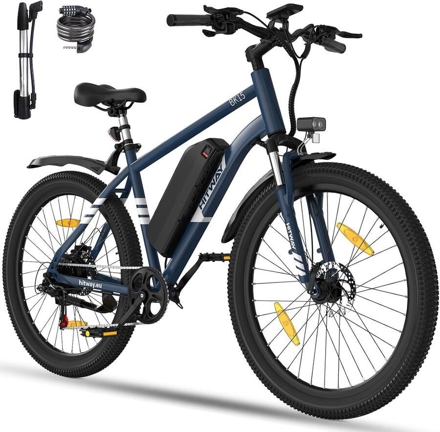 Hitway BK15 Elektrische Fiets E-bike met Afneembare Accu 26 Inch 250W Motor 11.2Ah Blauw
