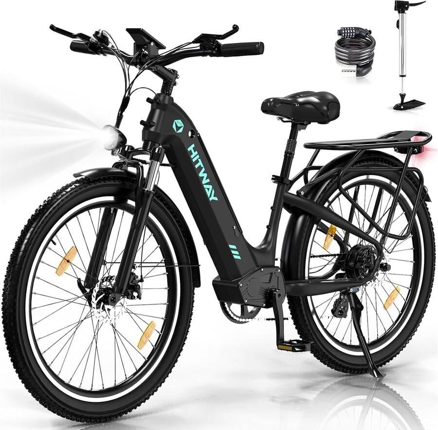 Hitway Elektrische Fiets BK9S Trendy 26*4.0 Inch Fatbike Mountain Snow EBike met Afneembare 48V 16Ah Lithium Batterij City Commuter E-Bike met 250W Motor 7 Versnellingen IP54 Waterdicht - Foto 3