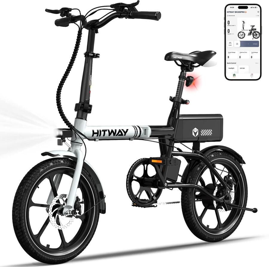 Hitway Elektrische Fiets BK6SL1 Trendy 20*3.0 Inch Fat Tire City Commuter EBike met Afneembare 36V 15.6 Ah Lithium Batterij Opvouwbaar Mountain E-Bike met 250W Motor 7 Versnellingen IP54 Waterdicht - Foto 1